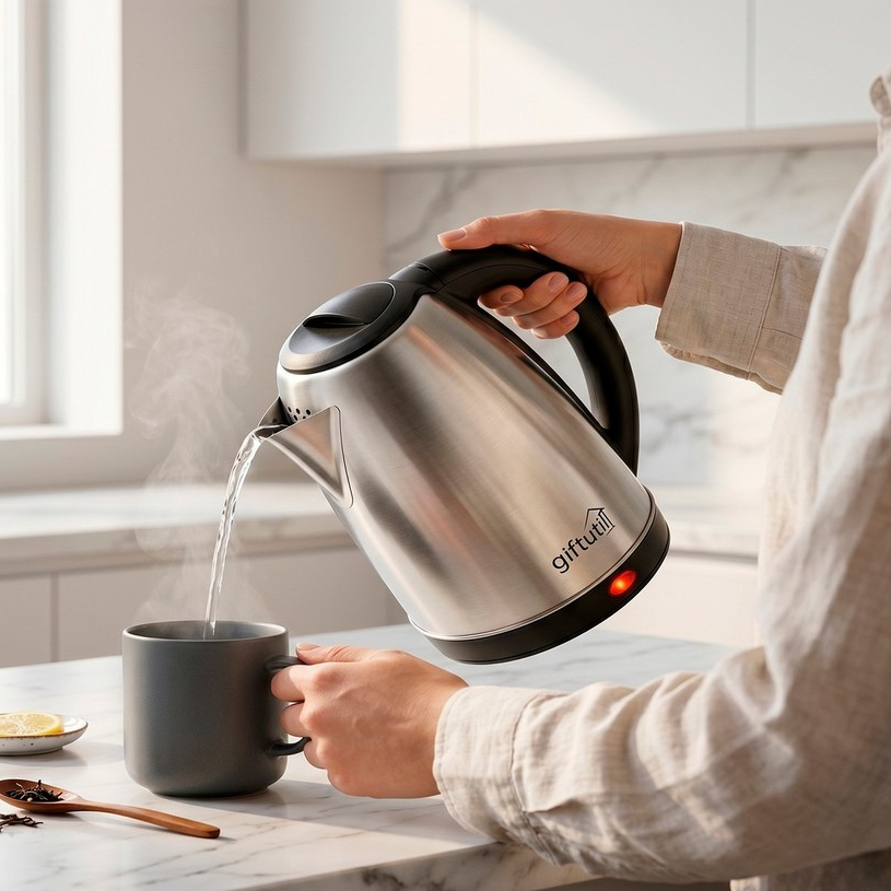 Chaleira Elétrica Inox 2 Litros Bule Térmico Rápido com Desligamento Automático 110/220v - GiftUtil