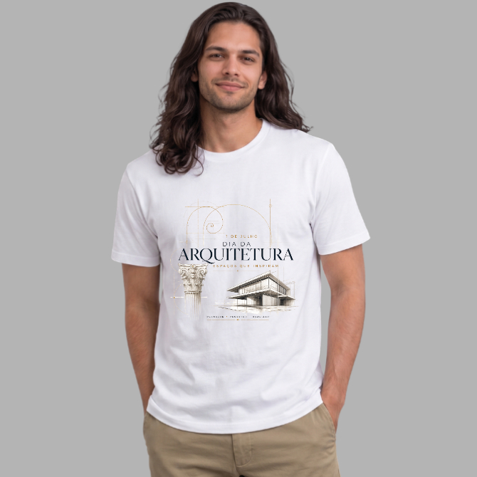 Camiseta Dia Da Arquitetura Urbanismo 100% Algodão Branca Preta Adulto Unissex Ideal