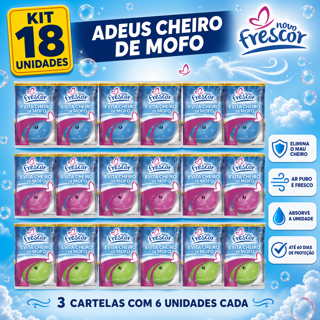 Kit 18 Anti Mofo Evita Fungos Mofo Umidade Cheiro Guarda Gavetas Armários Roupas