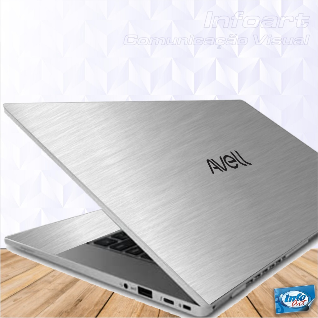 Adesivo Skin Proteção para Notebook Avell A70 Hyb Bs 15,6" - Tampa + Logo da Avell em recorte