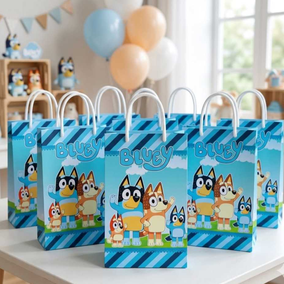 Sacolinhas Personalizadas tema Bluey 2.0 - Lembrancinha | Pegue e monte | Sacolinha surpresa P