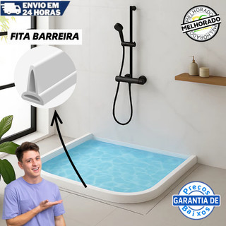Barreira de Agua Retenção em Silicone Vedação Area Molhada Banheiro Box Lavanderia