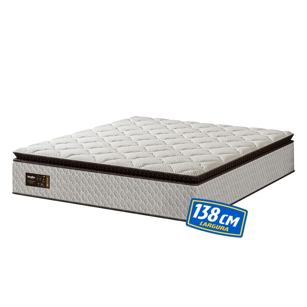 Colchão Casal 138cm Molas Ensacadas Pillow Top Majestic Umaflex