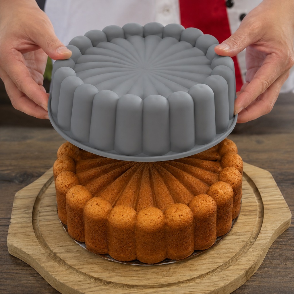 Forma de Silicone Ideal Empadão Torta Bolo Pudim Assadeira Canelada Air Fryer Microondas Forno