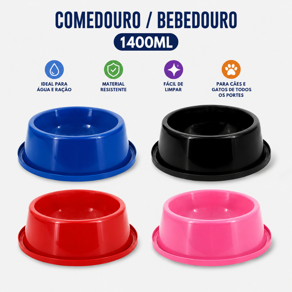 Comedouro Bebedouro Pote Tigela Ração Grande Anti Formiga 1400ml Para Cachorro Agua