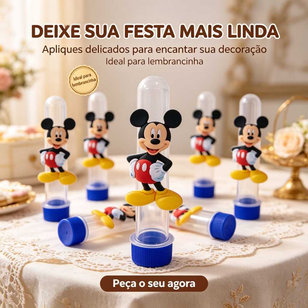 Aplique Para Tubete Mickey Personalizado - Festa Infantil - Tema à Escolha