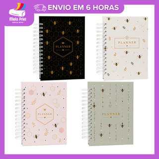 Planner Permanente A5 Capa Dura Não Datado Agenda Organizadora Abelha (MioloPrint2)