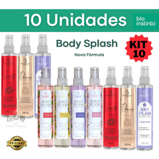 KIT 10 BODY SPLASH BIO INSTINTO DESODORANTE COLONIA PERFUME CORPORAL morango, vanilla, donna