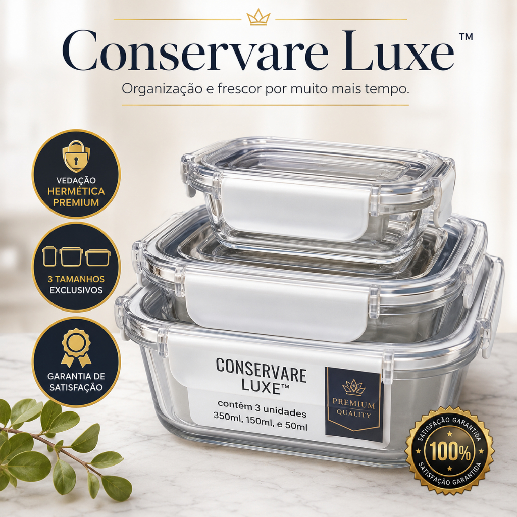 Kit 3 Potes Herméticos Retangulares com Vedação Silicone Conservação Alimentos Organizador Geladeira