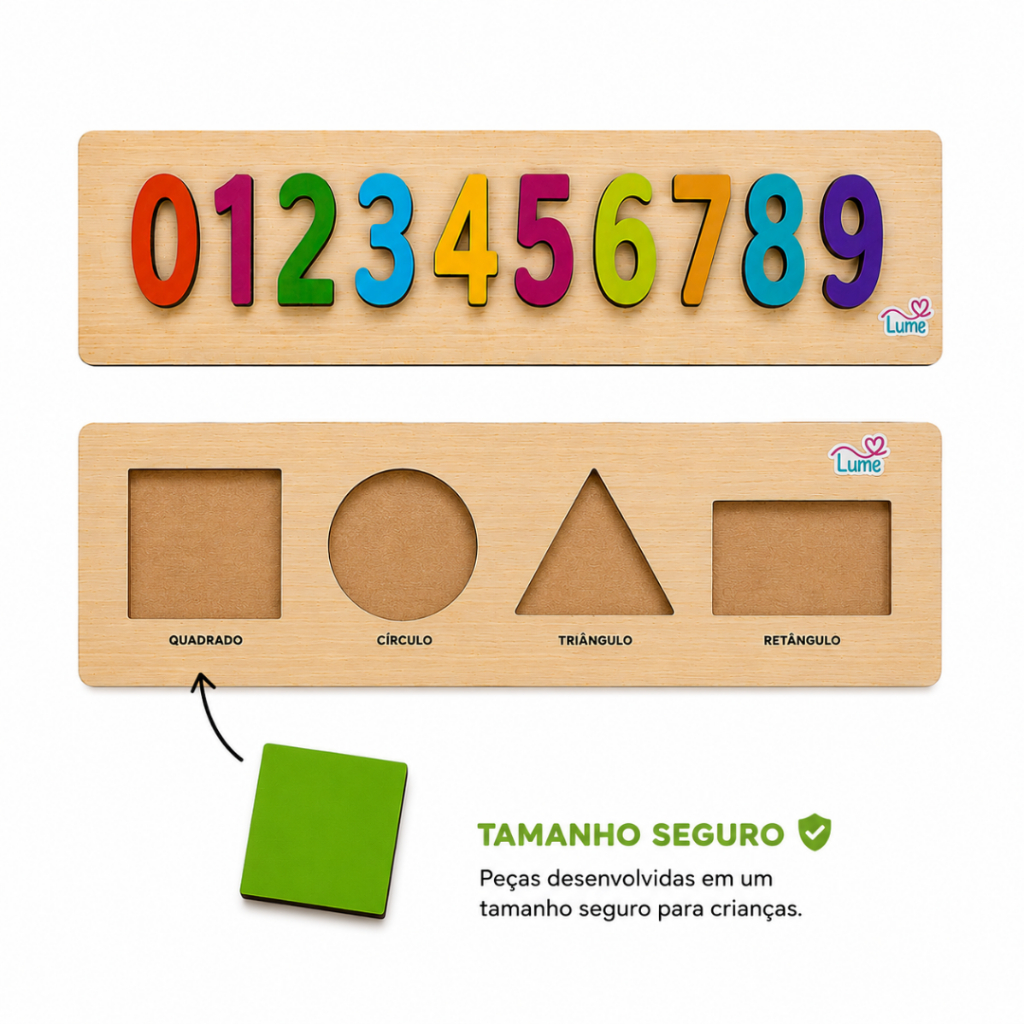 Jogo Educativo Números e Formas Geométricas - Quebra Cabeça Infantil