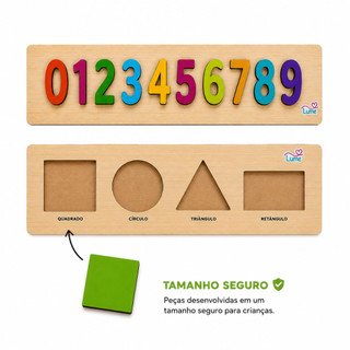 Jogo Educativo Números e Formas Geométricas - Quebra Cabeça Infantil