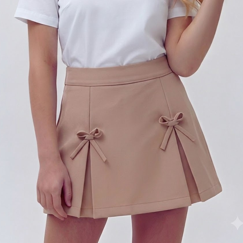 Short Saia Infantil Feminino Alfaiataria Premium com Design Delicado – Tendência Moda Kids 2026