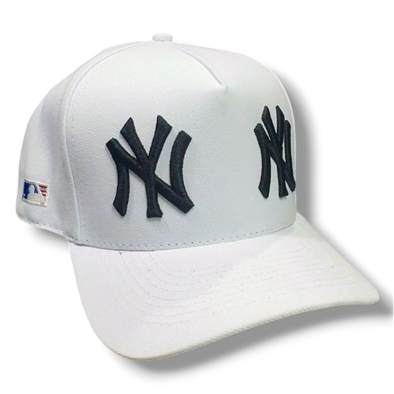 boné cap NY/NY EDIÇÃO ESPECIAL Premium lateral personalizada/ bordado/snapback/ aba meia reta/casual e esportivo, branco