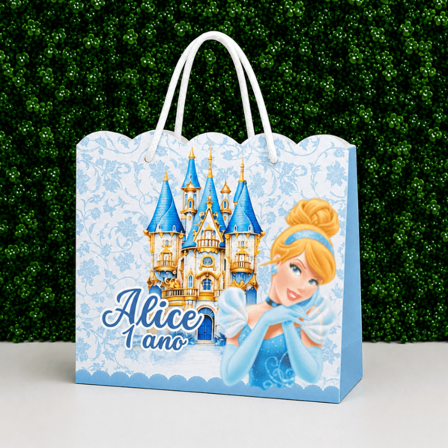 Sacolinha Princesa Personalizada Cinderela Aniversário Infantil Lembrancinha Festa