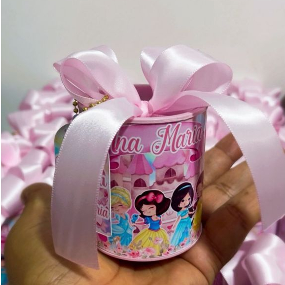 Tubolata 7x6 Princesas  Lembrancinha Maternidade Festa Personalizado com tag