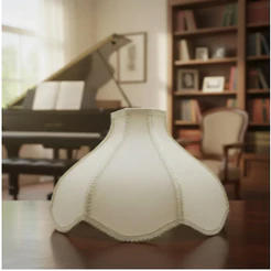 Cúpula para Abajur luminaria 22x30x10cm Estilo Imperial tecido Algodão Soquete nacional Cor Bege