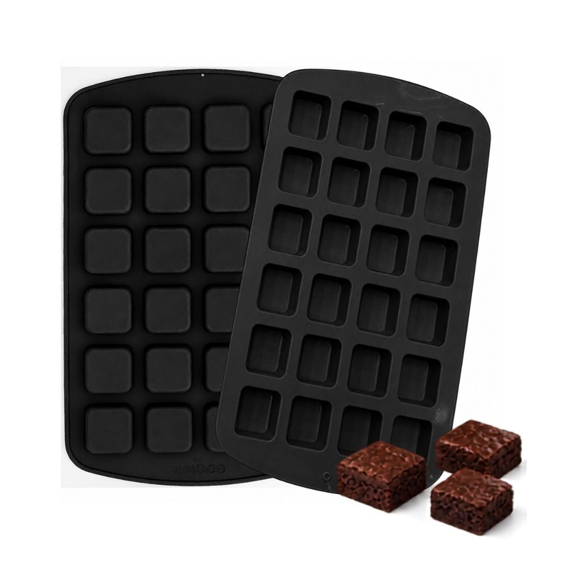 Forma 24 cavidade quadrada mini brownie Em Silicone Antiaderente