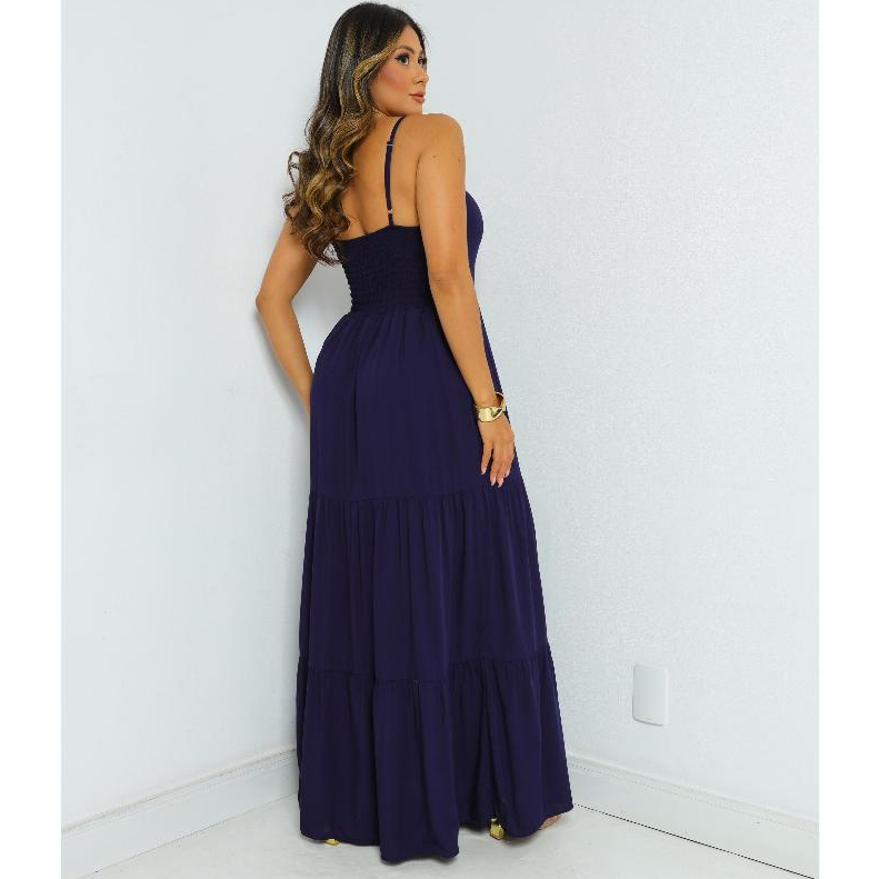 Vestido Femenino Longo Três Marias De Alcinha-Soltinho,Forrado E Fresquinho Para O Verão — imagem 2 de 2
