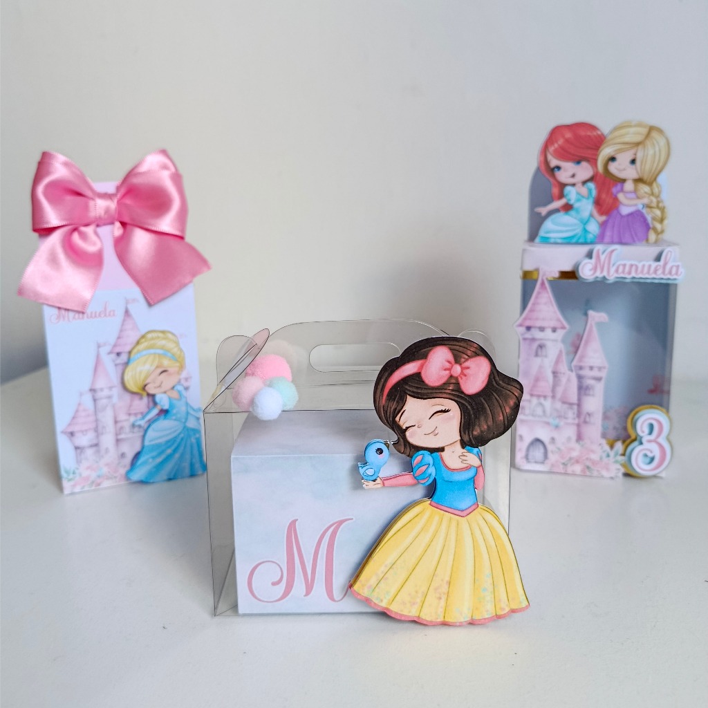 Kit Caixas Personalizadas de Luxo | Princesas baby  | Lembrancinhas de Aniversário Infantil