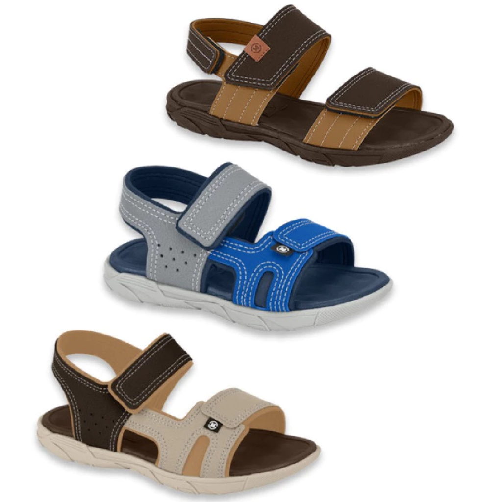 Sandália Infantil Molekinho  Papete Masculino Ajustável Básica Estampas Confortável Original