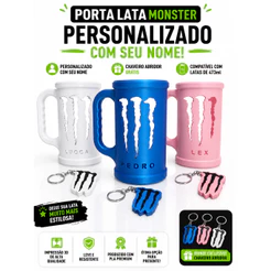 Porta Lata Monster 473ml Personalizado com Nome | Brinde Chaveiro Abridor