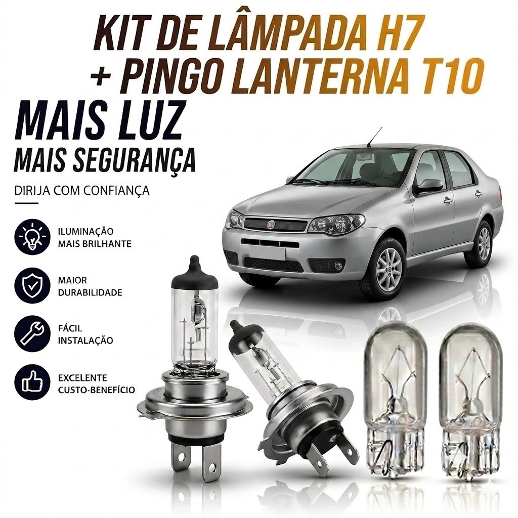 Lampada farol BAIXO + LANTERNA SIENA G2 2002 ATÉ 2007