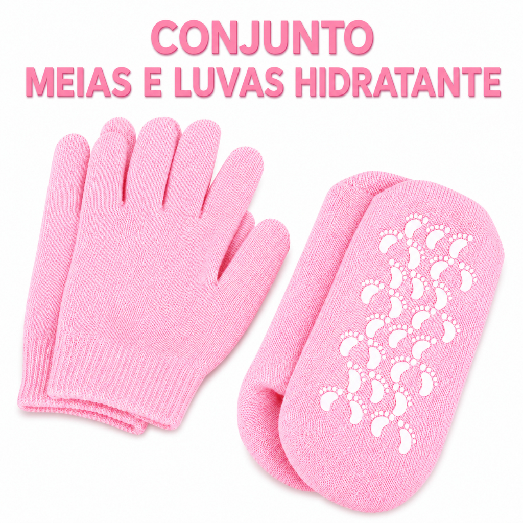 Meias e Luvas de Hidratação Para Os Pés Mãos Ressecadas Rachada Esfoliante Reutilizavel Silicone