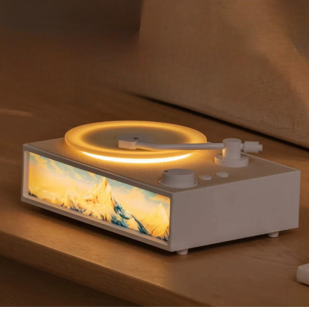 Caixa de Som Bluetooth com Difusor de Aromas, Carregador Sem Fio e Luminária LED