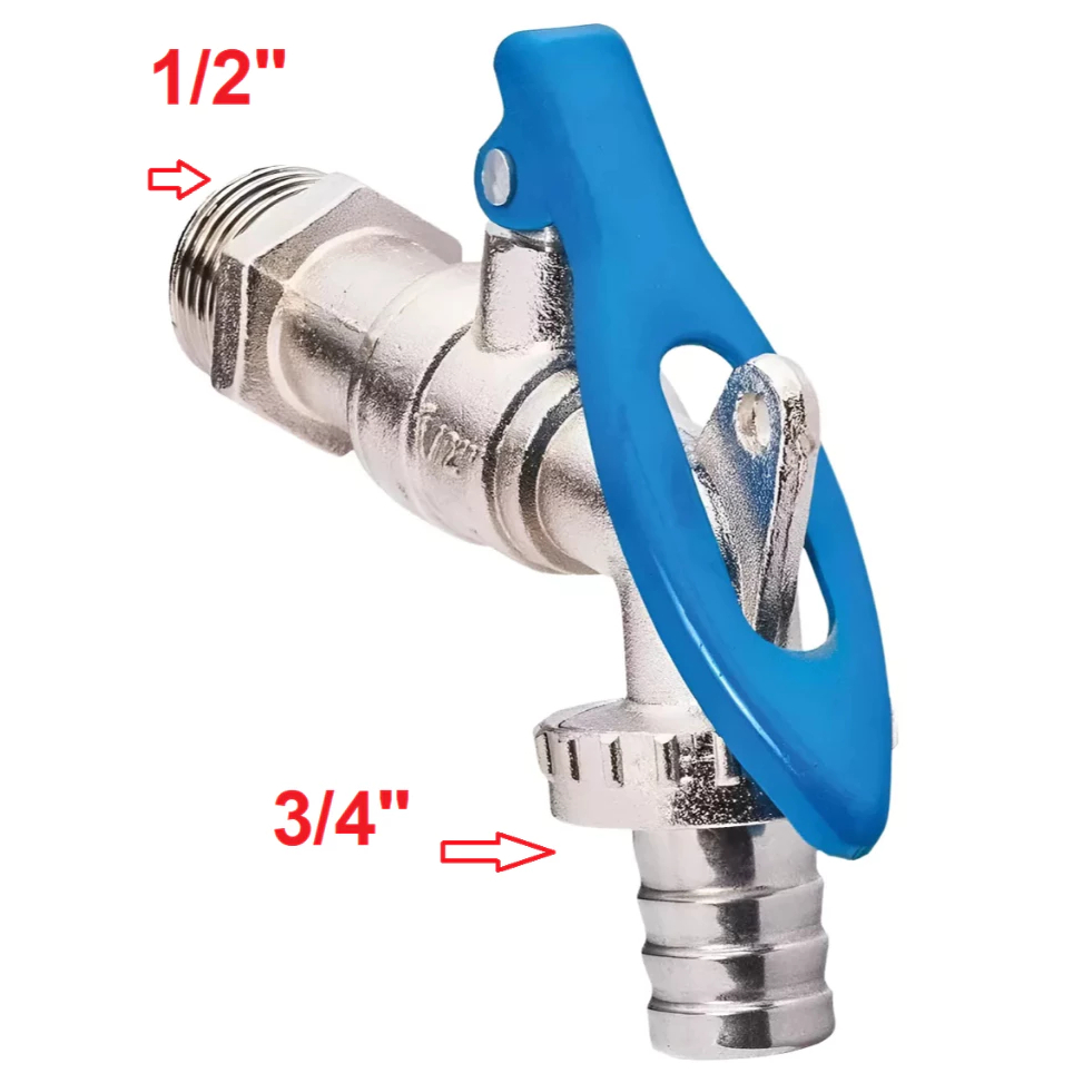 Kit 1 Torneira Esfera Porta Cadeado 1/2" Metal + 1 Cadeado 20mm — imagem 2 de 2