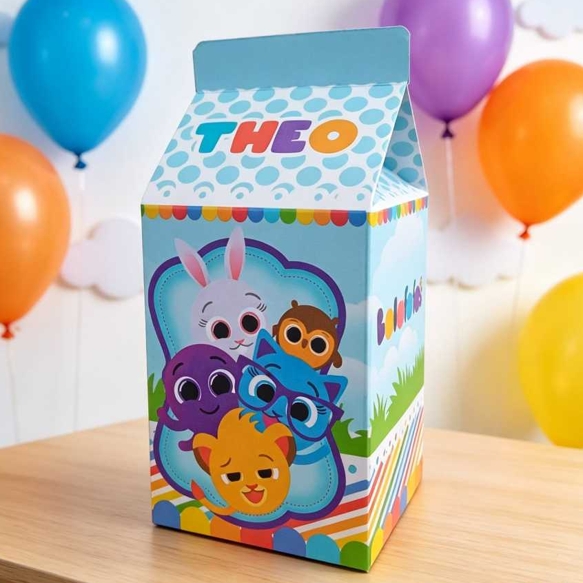 Caixa Milk Bolofofos Lembrancinhas personalizadas Festa Aniversario Bolofofos menino - PEGUE E MONTE
