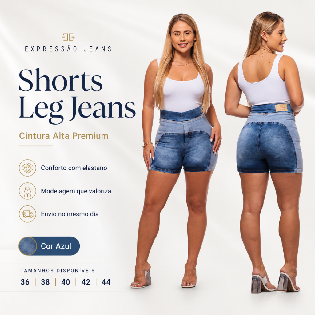 Short Jeans Feminino Shorts Bermuda Feminina Cintura Alta Chorte