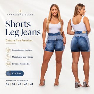 Short Jeans Feminino Shorts Bermuda Feminina Cintura Alta Chorte