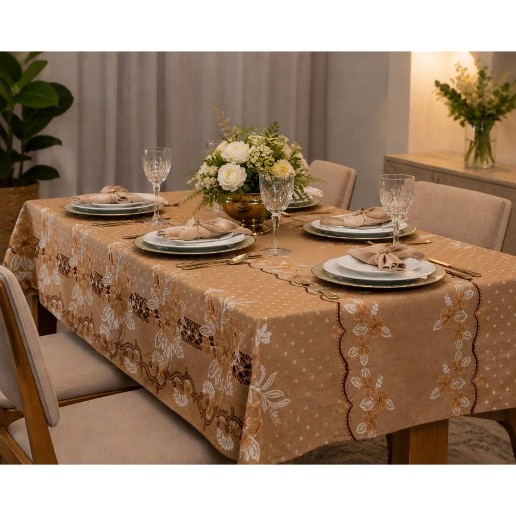 Toalha de Mesa de Linhão Rústico 4 E 6 Lugares Premium Alta Qualidade