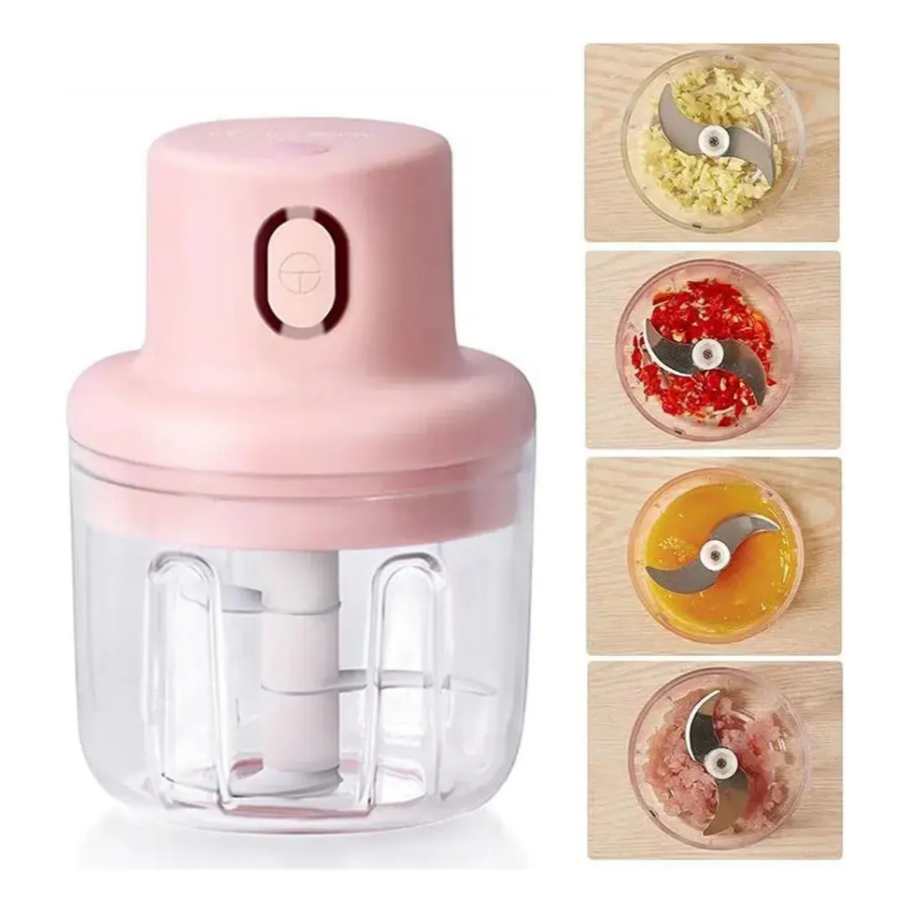 Triturador Elétrico de Alimentos Portátil 250ml USB Recarregável Mini Processador SRQ-016