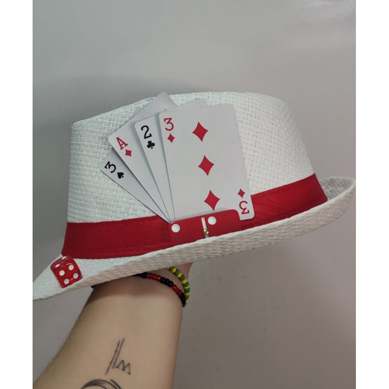 chapéu Panamá malandro Luxo branco , zé pilintra miguel pretinho camisa preta,  umbanda candomblé personalizado