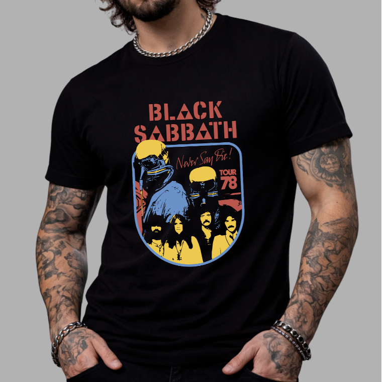 Camiseta Blacksabbath Banda de Rock Camisa Blusa Unissex Masculino Feminino Plus Size 100% Algodão
