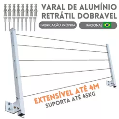 Varal Retrátil Dobravel Apartamento não Enferruja Aluminio