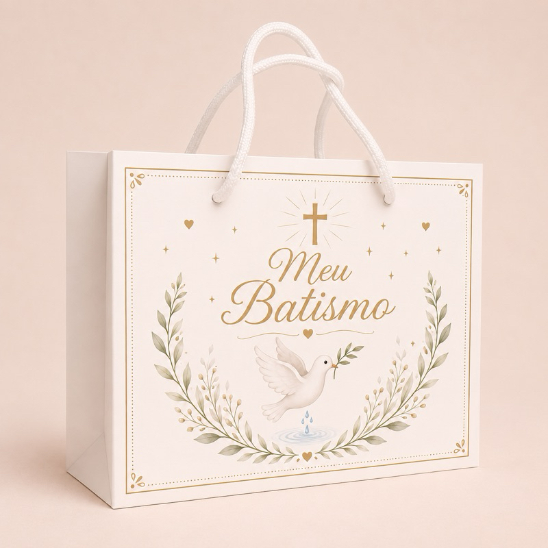 PEGUE E MONTE | Sacolinha Batizado Batismo | Lembrancinha Caixinha Personalizada