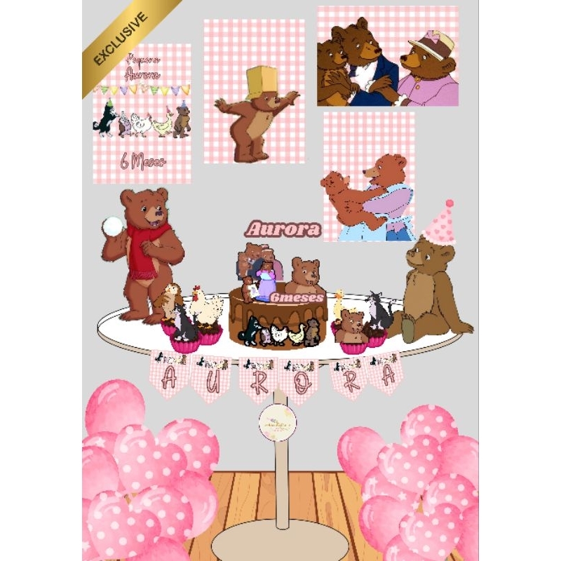 kit só um Bolinho do Pequeno Urso para festa/Aniversários/mêsversários — imagem 2 de 2