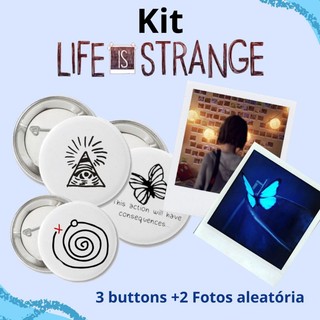 Kit 3 Buttons e 2 Mini Fotos Life is Strange botton polaroide pin