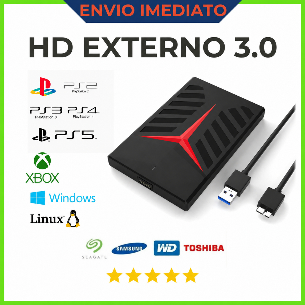 Hd Externo 500gb Usb 3.0 Slim Portátil Para Ps4 Ps5 Xbox Pc