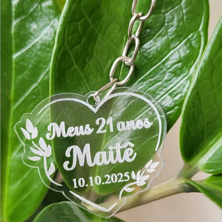 LEMBRANCINHA CHAVEIRO CORAÇÃO PERSONALIZADO - PARA ANIVERSARIO - CASAMENTO - NOIVADO - CASAL