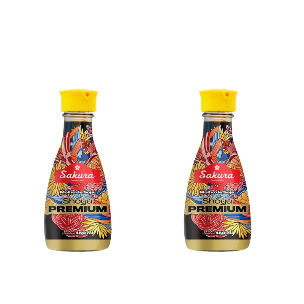 Kit 2un Molho de Soja Premium Sakura Vidro 150ml