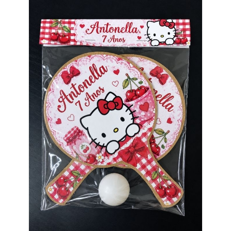 Kit 30 (15 PARES)  Raquetes Ping Pong Personalizadas + Bolinhas | Lembrancinha Festa Infantil (Nome e Idade)