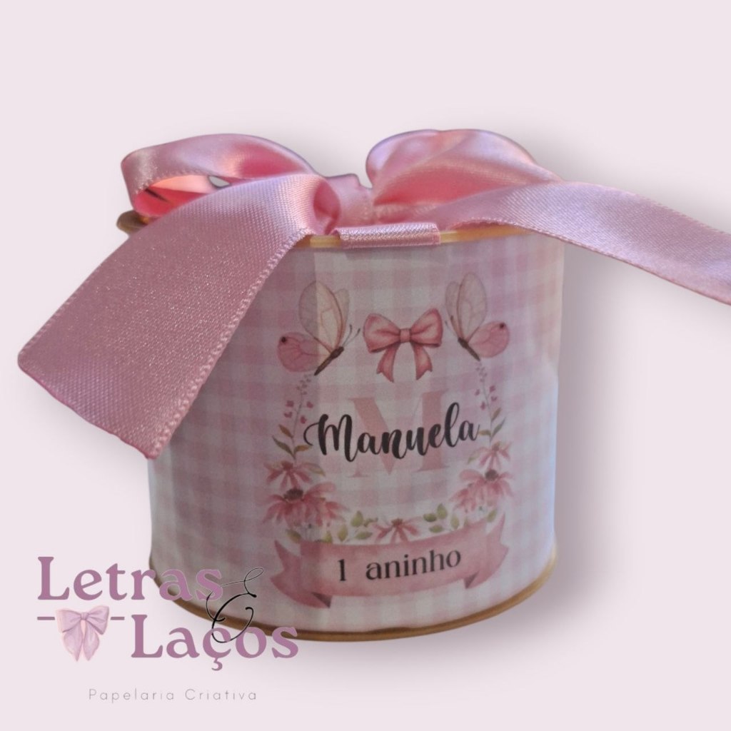 Kit tubolatas personalizadas JARDIM DAS BORBOLETAS • Lembrancinha maternidade | chá de bebê • 5x6 Fazemos qualquer tema