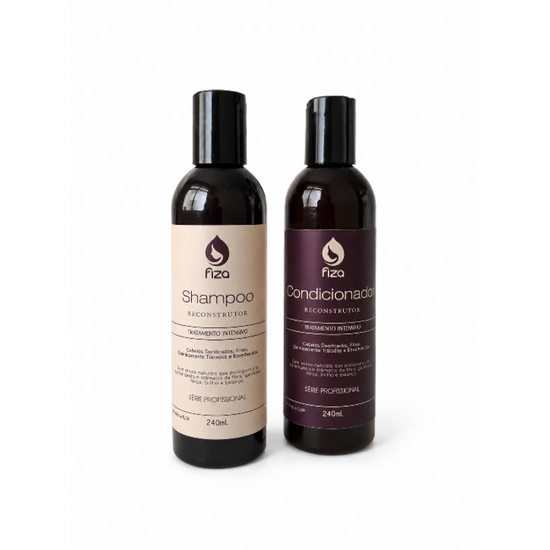 Kit Fiza Shampoo Reconstrutor + Condicionador Reconstrutor + Mascara Reconstrutora  _ Fortalecimento, Brilho e Densidade — Oferta Verificada