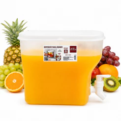 Suqueira Plástica com Tampa para Geladeira Com Torneira Capacidade 3L para Água Saborizada