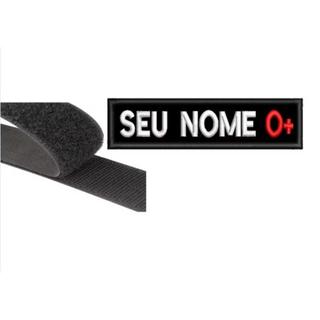 TARJETA  BORDADA  PERSONALIZADA com nome e tipo  sanguíneo favor enviar o nome e tipo sanguíneo 12x2,5