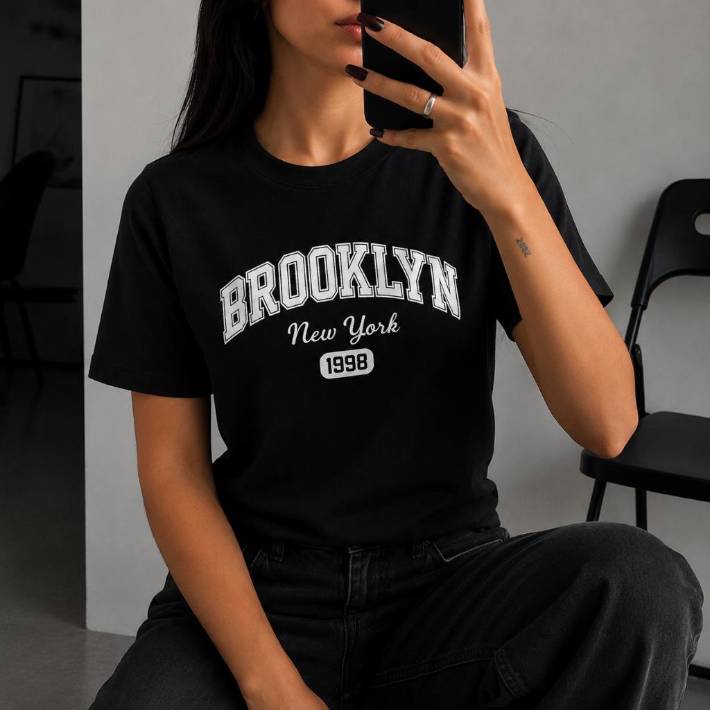 Camiseta Unissex Brooklyn New York Básica 100% Algodão Casual Confortável Masculina Feminina