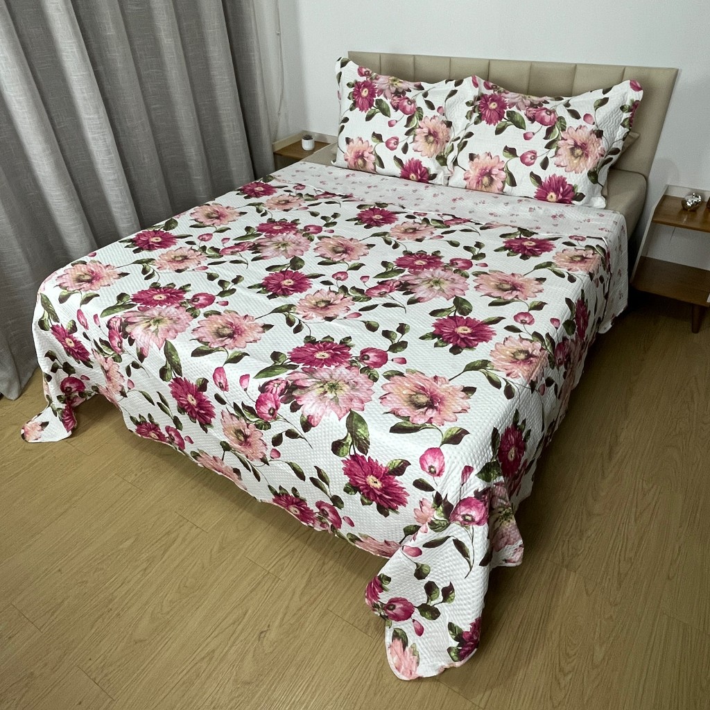 Cobre Leito Colcha Cama Queen - Matelado Muito Macio - Kit 3 Peças